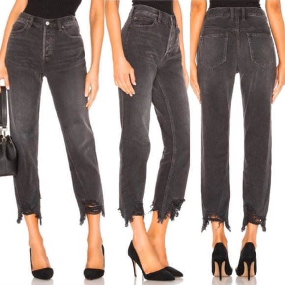 Free People Denim - NWT Free People Chewed Up Straight-Leg Jeans Black